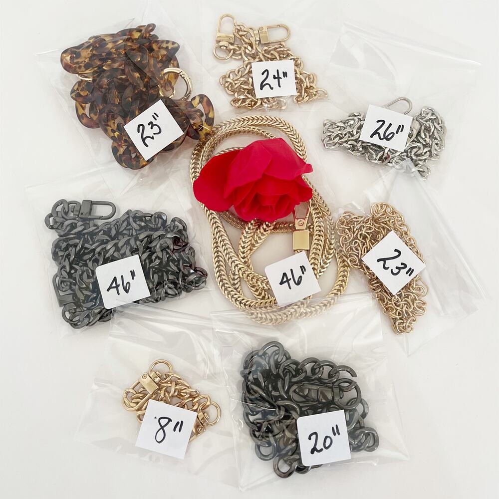 FREE SHIPPING!!! BUNDLE 8 Purse Chain Straps Assorted Sizes Gold Silver - Picture 8 of 8